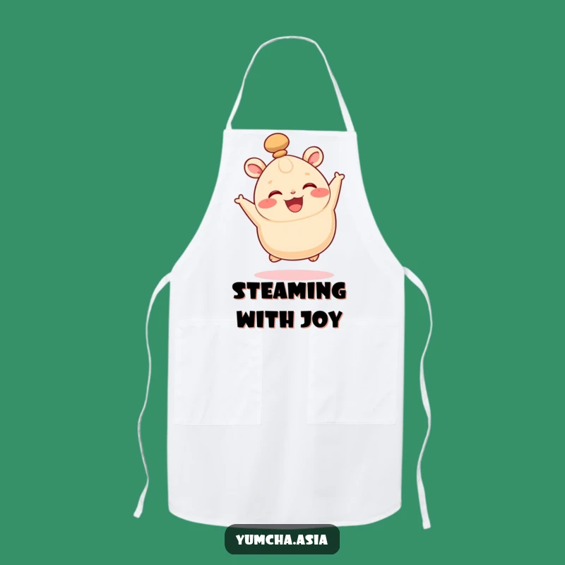 Funny Bao Bun Leaping Apron - Wiggling Top Knot Kitchen Accessory Gift