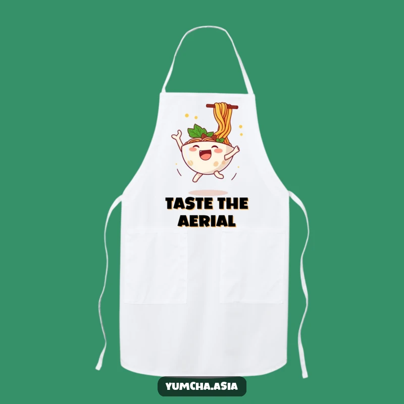 Funny Ramen Bowl Apron: Cook with Joy and Flying Noodle Style