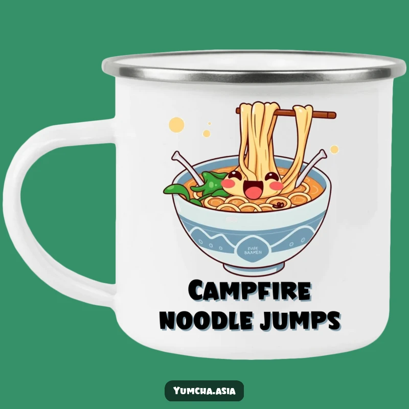 Funny Ramen Camping Mug - Durable Enthusiastic Noodles, Joyful Gift