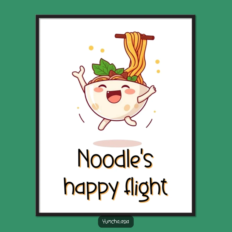 Funny Ramen Bowl Digital Art: Instant Joyful Decor for Food Lovers