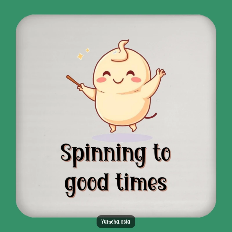 Funny Dancing Dumpling Coaster: Protect Surfaces with Playful Foodie Art