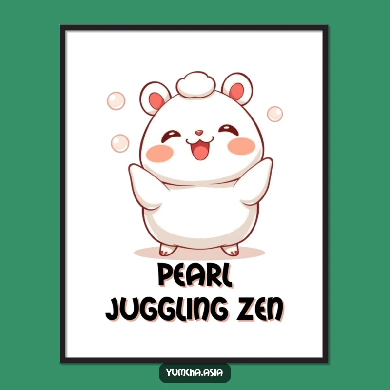 Funny Bao Bun Juggling Poster: Whimsical Wall Art for a Cheerful Home