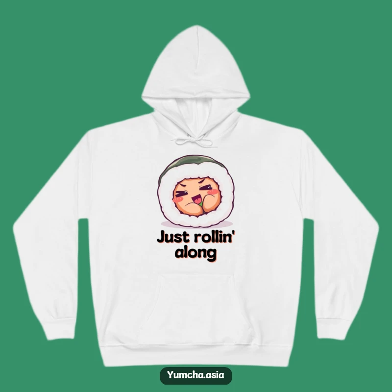 Funny Sushi Roll Hoodie - Cozy Playful Exertion Eyes, Humorous Gift