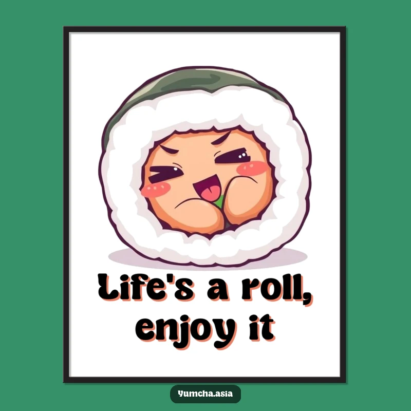 Free Printable Wall Art: Quirky Sushi Roll - Funny Downloadable Decor for Foodies!