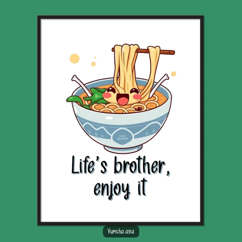 Free Printable Wall Art: Energetic Ramen - Funny Downloadable Decor for Cozy Spaces!