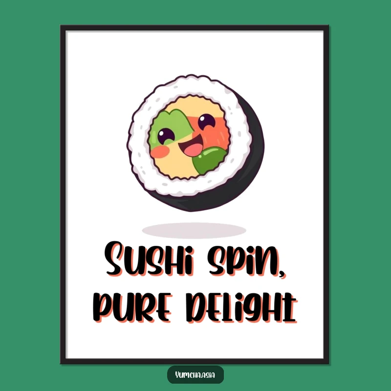 Free Printable Sushi Spinning Wall Art - Funny Foodie Downloadable Decor