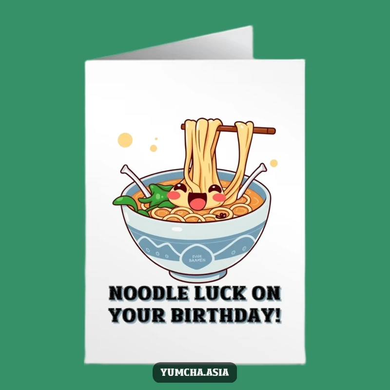 Free Printable Birthday Card: Jumping Ramen - Fun Downloadable Gift for Noodle Lovers!