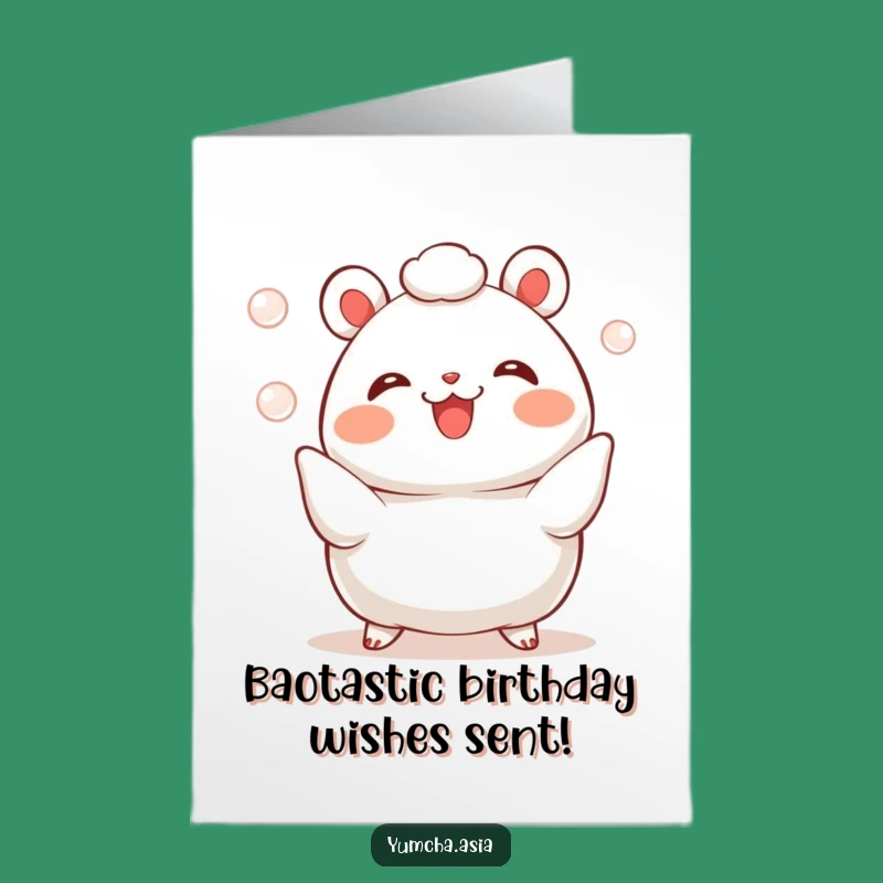Free Printable Funny Bao Bun Birthday Card - Juggling Pearls Downloadable Gift