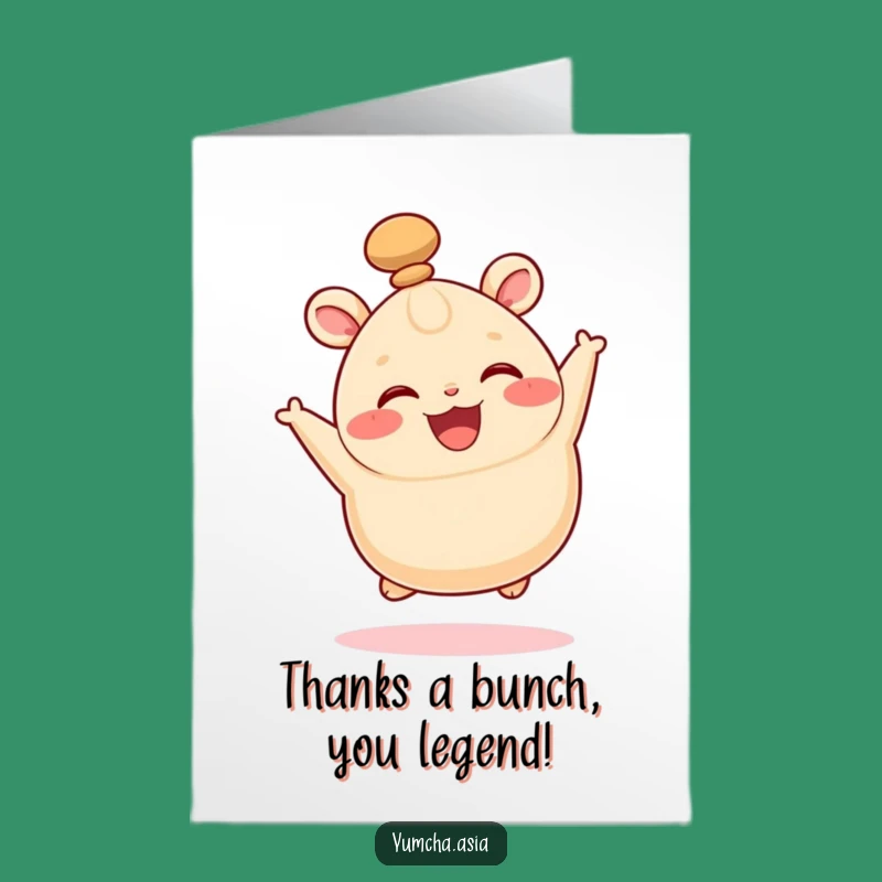 Free Printable Thank You Card: Grateful Bao Bun - Easy Print at Home Greeting!