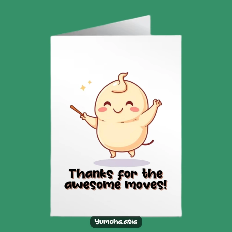 Free Printable Thank You Dumpling Card - Dancing Foodie Gratitude Downloadable Gift