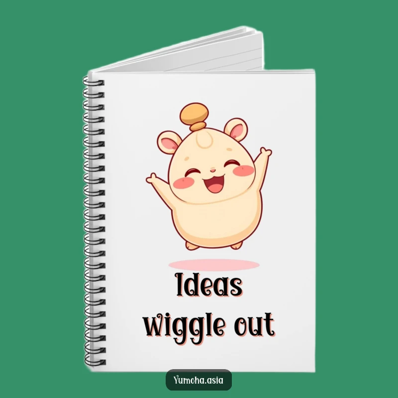 Funny Happy Bao Bun Notebook - Leaping Wiggling Top Knot Journal Gift