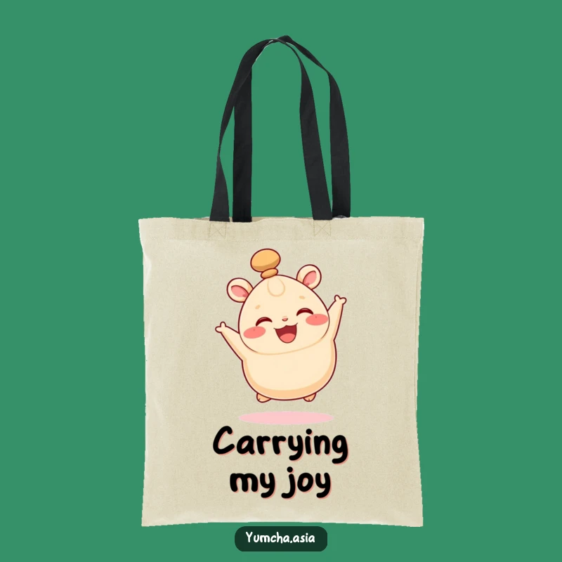 Funny Bao Bun Leaping Tote Bag - Wiggling Top Knot Shopping Bag Gift